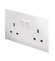 Retrotouch Simplicity 13A Double Pole Double Socket (White)